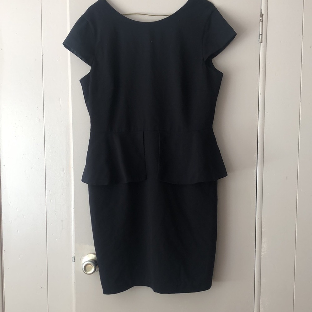 Pageant Interview Peplum Dress Black